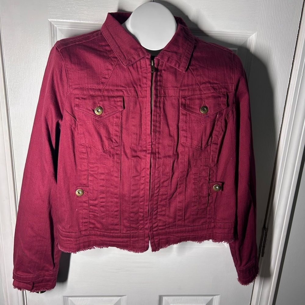 Red Jean Jacket Classic Style XL